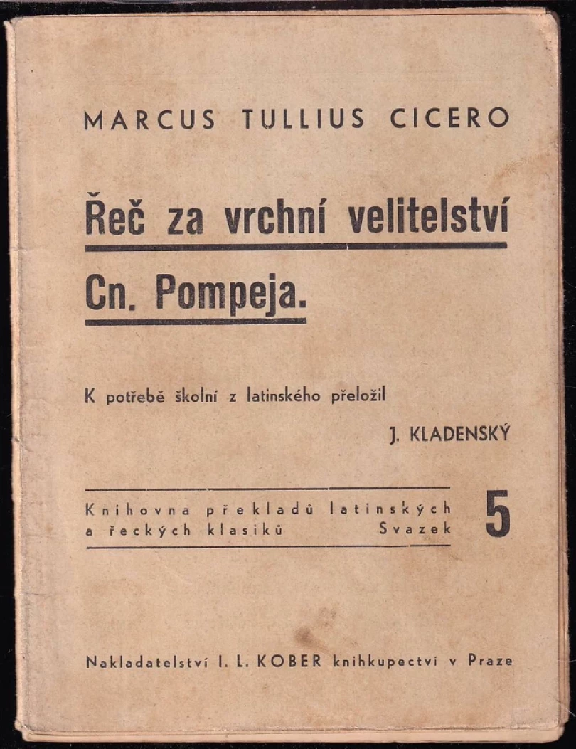 Řeč za vrchní velitelství Cn. Pompeja (Marcus Tullius Cicero, 1914)