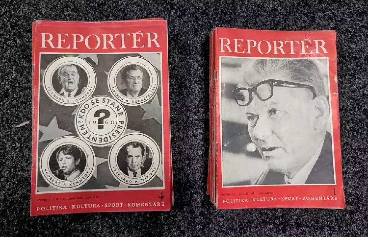 Levně Reportér, ročník III a IV. Nekompletní - konvolut 48 čísel + ročenka 1968 (Adolf Hradecký, 1968)