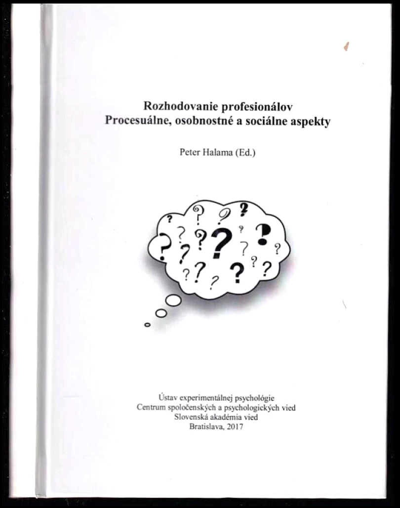 Rozhodovanie profesionálov (Viera Bačová, 2017)