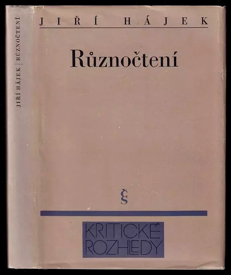 Levně Různočtení - DEDIKACE / PODPIS JIŘÍ HÁJEK (Jiří Hájek, 1982)