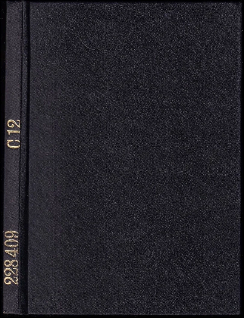 Levně Sborník Vysoké školy chemicko-technologické v Praze, Organická chemie a technologie C 12 (, 1967)