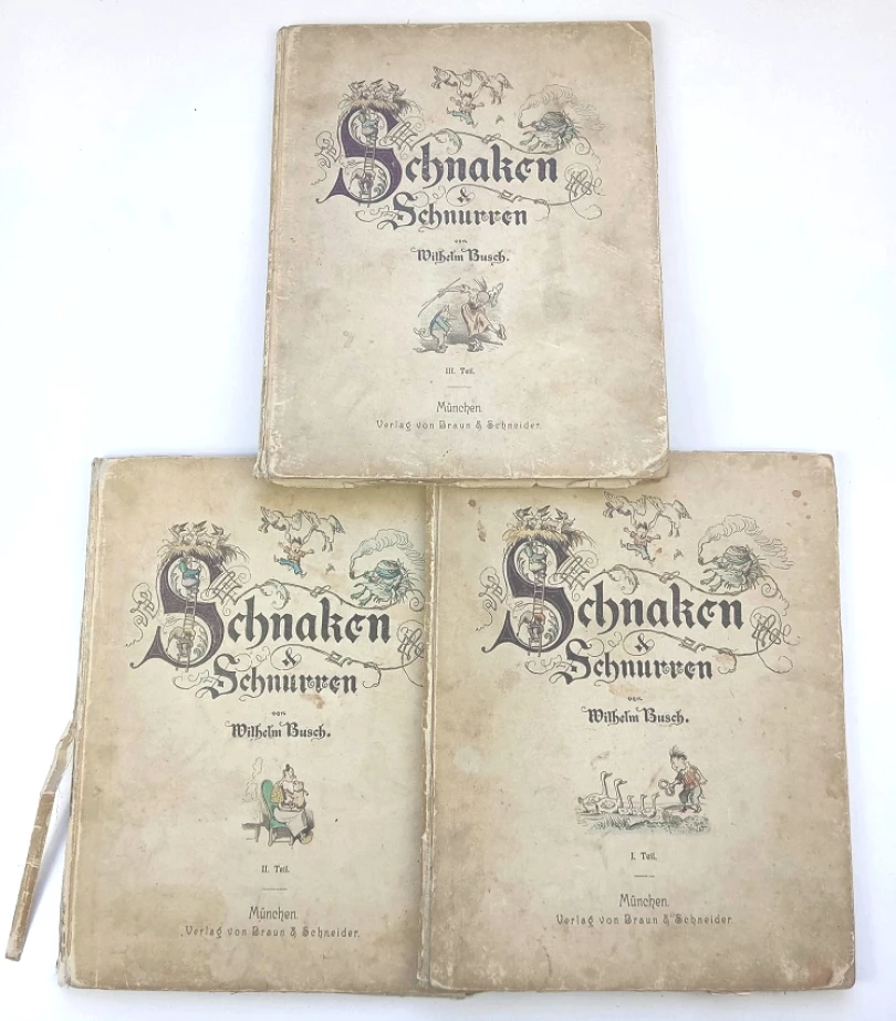 Levně Schnaken und Schnurren : Eine Sammlung humoristischer kleiner Erzählungen in Bildern - I-III (Wilhelm Busch, 1920)