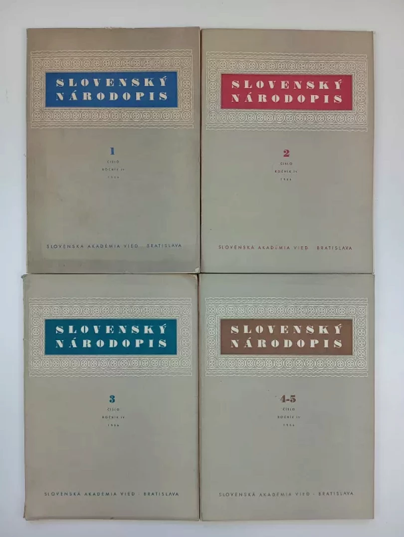 Slovenský národopis- Ročník IV- Čísla 1-5 (Chybí 6. díl) (Ján Mjartan, 1956)