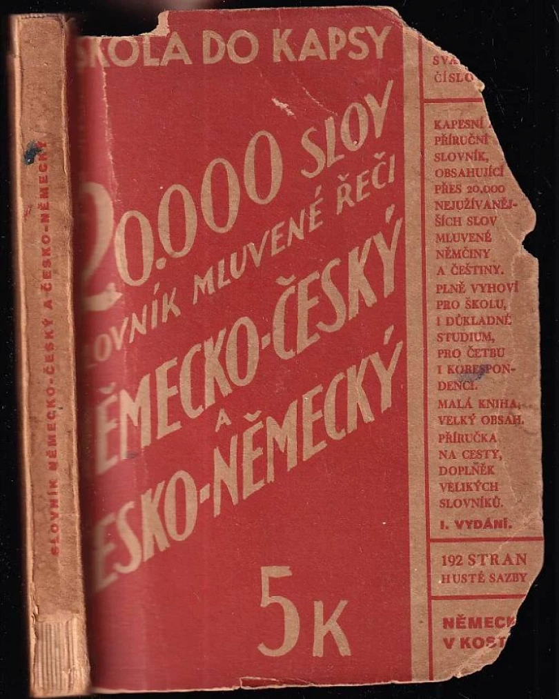 Slovník mluvené řeči německo-český, česko-německý (Bohumil Dobrovolný, 1939)