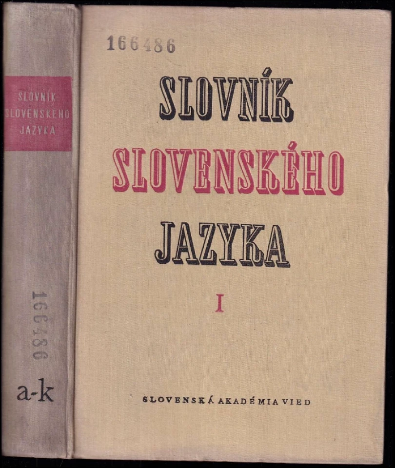 Slovník slovenského jazyka I. (, 1959)