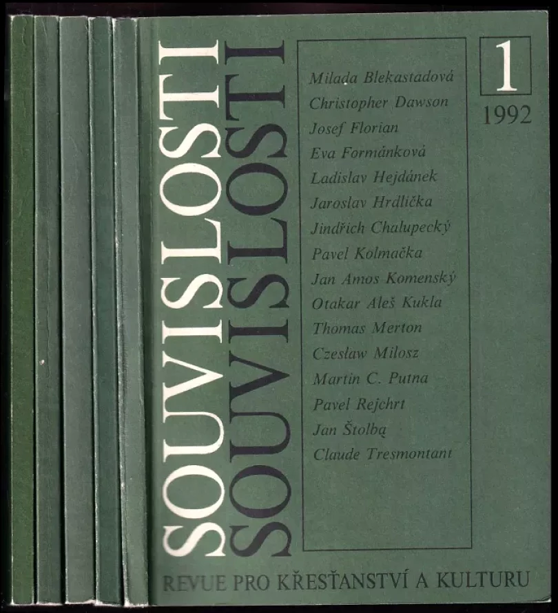 Souvislosti - revue pro křesťanskou kulturu- 3. ročník- 1992 (čísla 1-5, chybí 6. díl) (Josef Čábela, 1992)