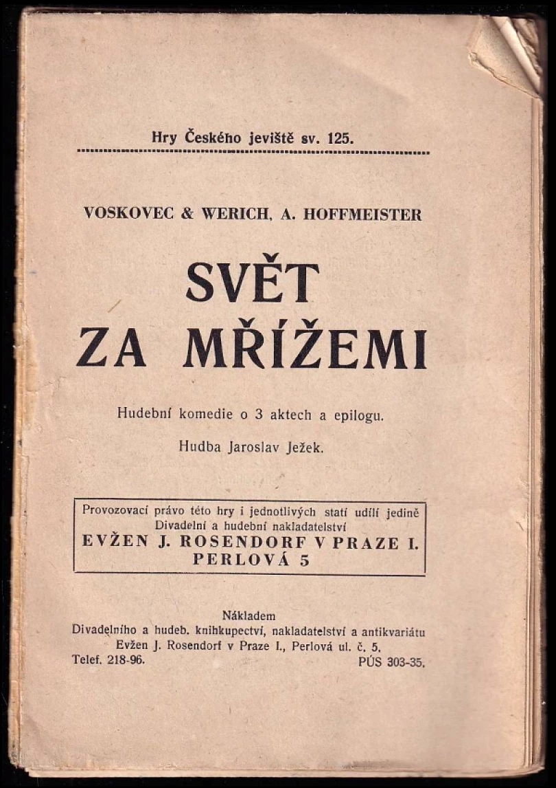 Levně Svět za mřížemi (Jan Werich, 1933)