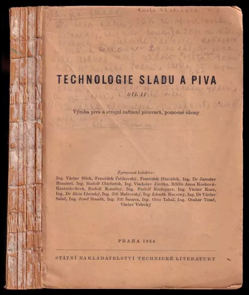 Levně Technologie sladu a piva - Výroba piva a strojní zařízení pivovarů, pomocné úkony - Díl II (Václav Bílek, 1954)