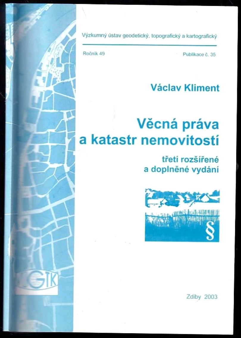 Věcná práva a katastr nemovitostí (Václav Kliment, 2003)