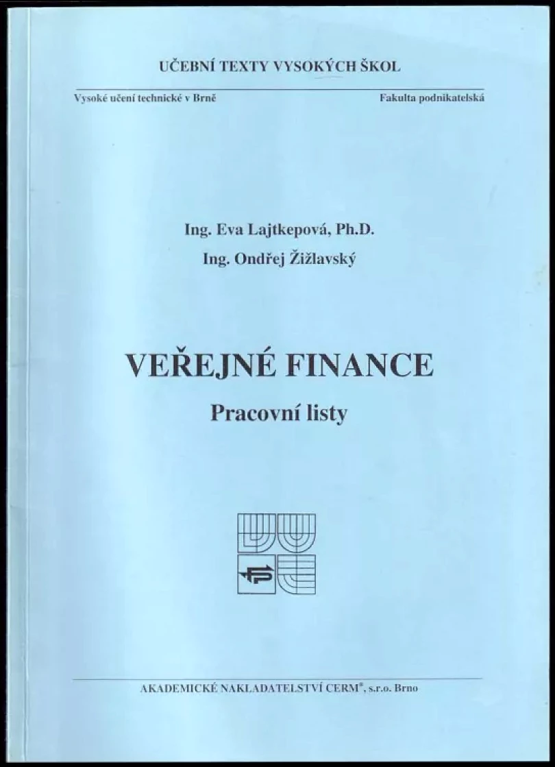 Veřejné finance (Eva Lajtkepová, 2008)