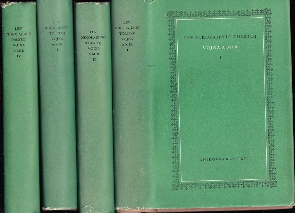 Vojna a mír I - IV KOMPLET : Díl 1-4 (Lev Nikolajevič Tolstoj, 1959)