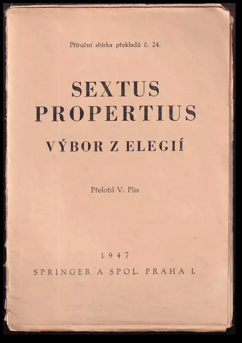 Levně Výbor z elegií (Sextus Propertius, 1947)