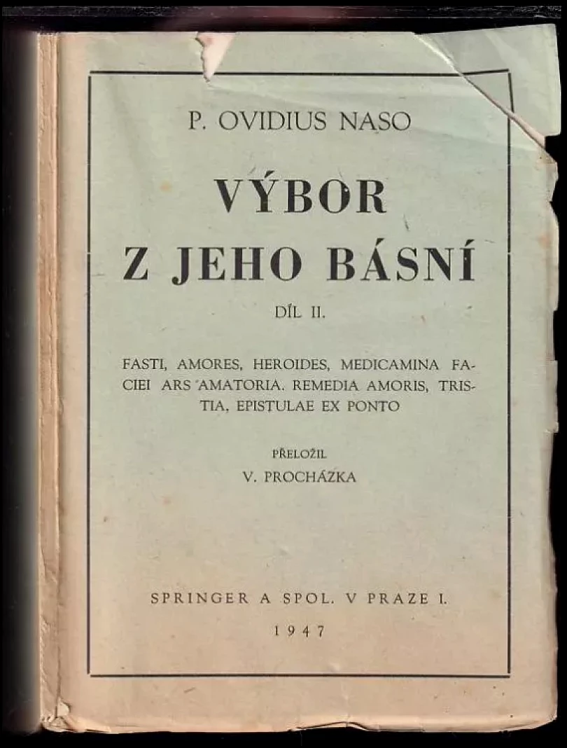 Levně Výbor z jeho básní (Ovidius, 1947)