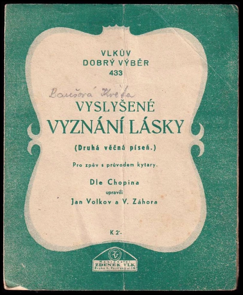 Levně Vyslyšené vyznání lásky (Jan Volkov, 1941)