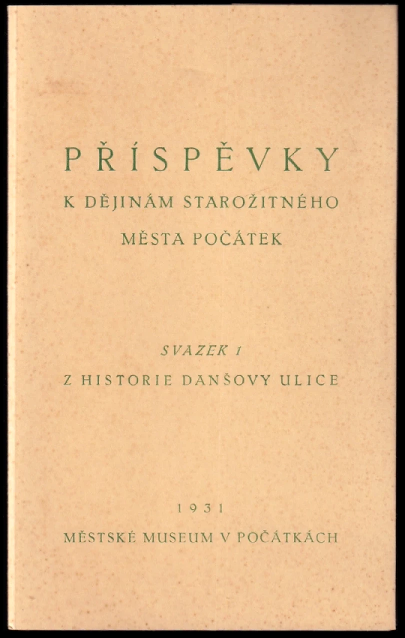 Z historie Danšovy ulice (František Navrátil, 1931)