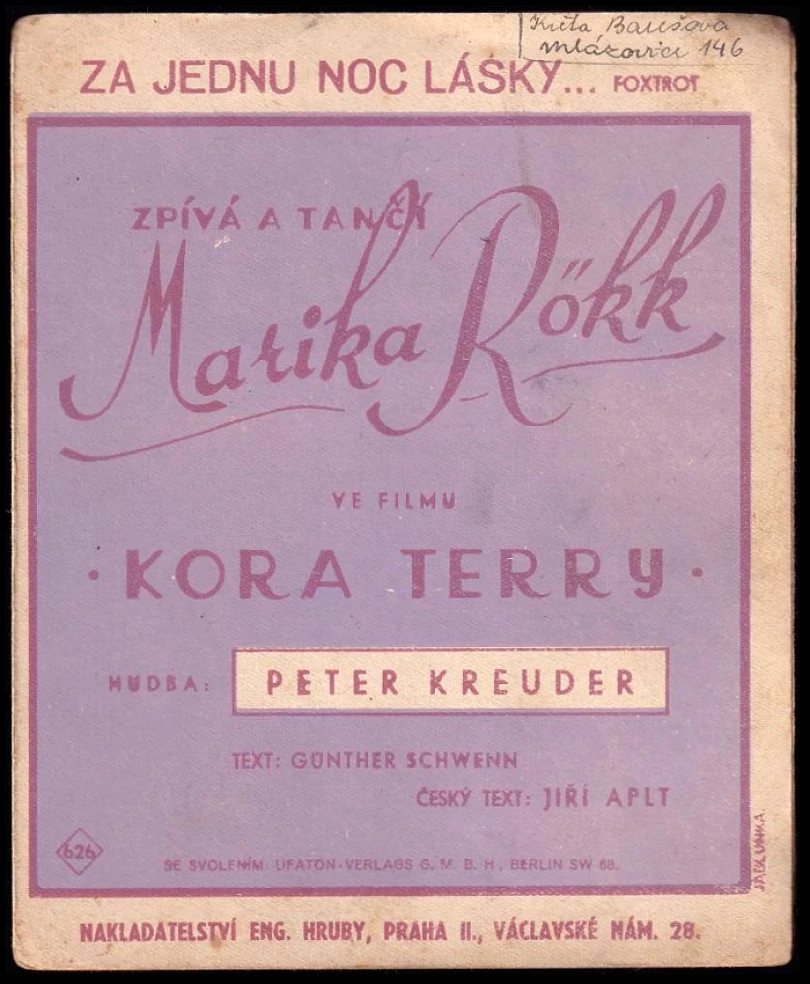 Levně Za jednu noc lásky (Peter Kreuder, 1940)
