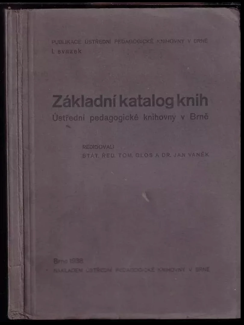 Základní katalog knih Ústřední pedagogické knihovny v Brně (, 1938)