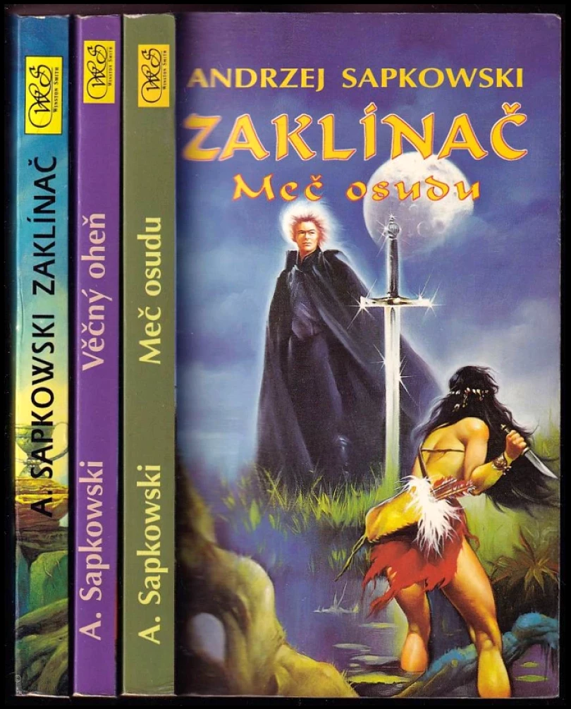 Levně Zaklínač: povídky (1. vyd.) 1. - 3. díl KOMPLETNÍ Stříbrný meč + Věčný oheň + Meč osudu (Andrzej Sapkowski, 1992)