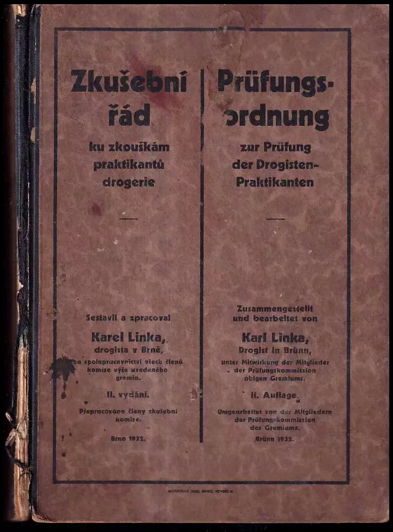 Zkušební řád ku zkouškám praktikantů drogerie (Karel Linka, 1925)