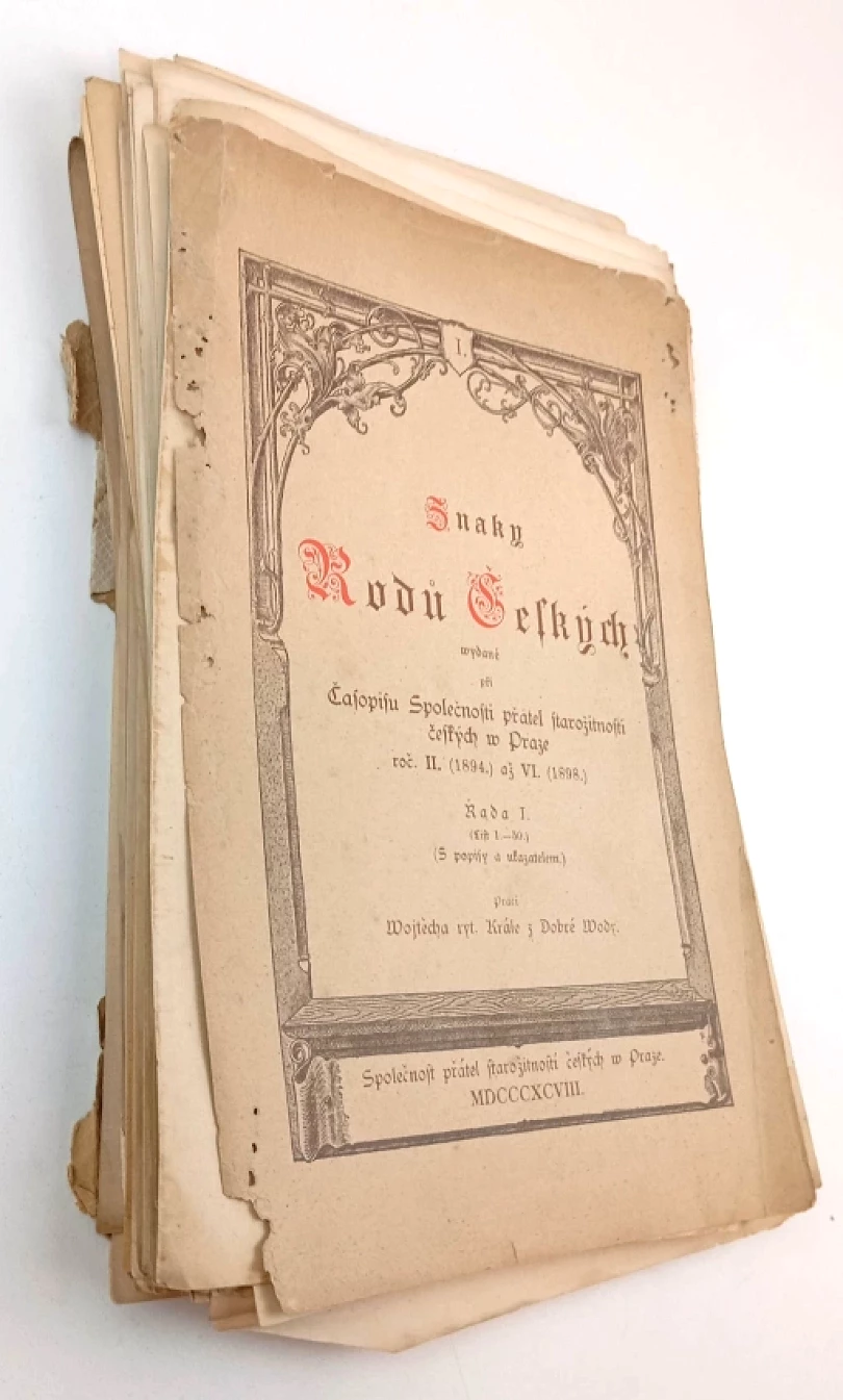 Znaky rodů českých vydané při Časopisu Společnosti přátel starožitností českých w Praze roč. II. (1894.) až VI. (1898.) (Vojtěch Král z Dobré Vody,...