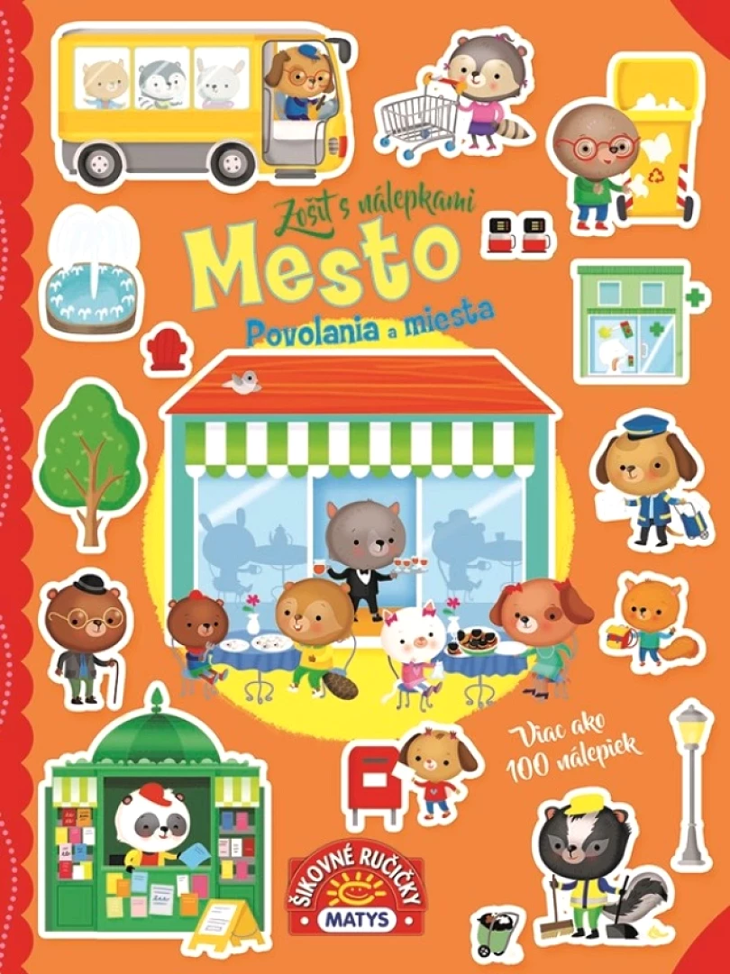 Zošit s nálepkami: Mesto - povolania a miesta (, 2025)