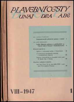 Plavební cesty Dunaj Odra Labe V - 1944 5-6, VI - 1945 1-2, VIII - 1947 1, 2-3, 4, 6