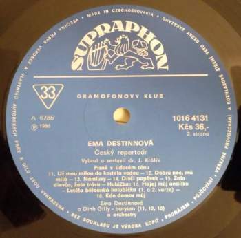 Emmy Destinn: 1/ Český Repertoár (2xLP)