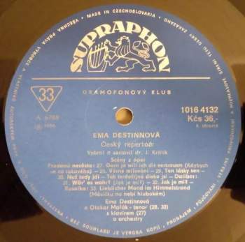 Emmy Destinn: 1/ Český Repertoár (2xLP)