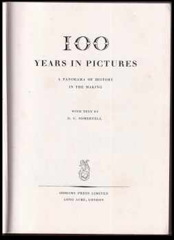 D. C Somervell: 100 years in pictures