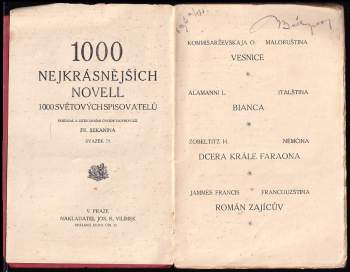 Luigi Alamanni: 1000 nejkrásnějších novell 1000 světových spisovatelů
