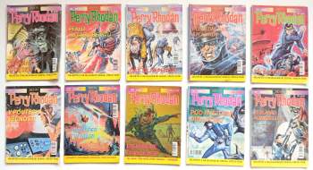 10X PERRY RHODAN - SCI-FI - Setkání s děsem + Peklo na Gray Beastu + Čas se naplňuje + Poslední dny Atlantidy + Tři dezertéři + V poutech věčnosti + Explorer v nouzi + Laurinové přicházejí + Pod hvězdami Druufonu + Vyslanci Aurigelu