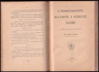 Josef Císler: O nedoslýchavosti, hluchotě a ochraně sluchu