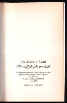 Džaláluddín Rúmí: 159 súfíjských povídek