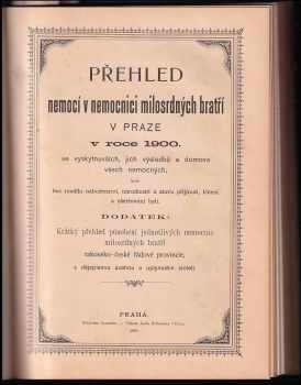 16 x Přehled nemocí v nemocnici milosrdných bratří v roce 1900 z různých měst