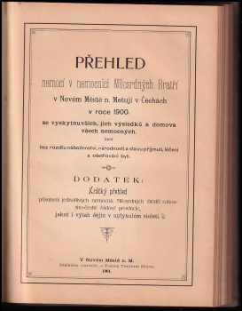 16 x Přehled nemocí v nemocnici milosrdných bratří v roce 1900 z různých měst
