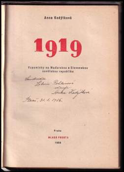 Anna Kodýtková: 1919