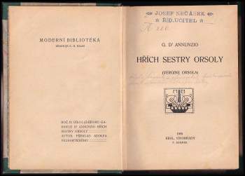 Gabriele d'Annunzio: Hřích sestry Orsoly