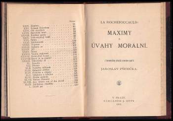 Francois de La Rochefoucauld: Maximy a úvahy morální