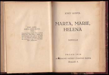 Josef Kopta: Marta, Marie, Helena