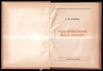Ladislav Narcis Zvěřina: 2 díla v 1 svazku : Pod střechami Malé strany + Na mrtvé řece