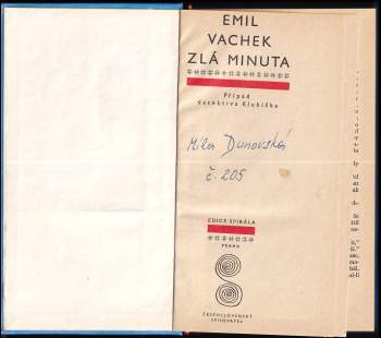 Emil Vachek: Zlá minuta