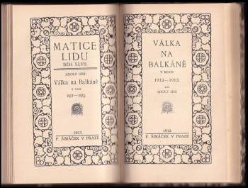Adolf Srb: Válka na Balkáně v roce 1912-1913