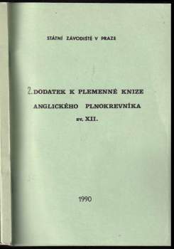 2. dodatek k plemenné knize anglického plnokrevníka sv. XII