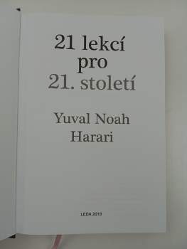 Yuval Noah Harari: 21 lekcí pro 21. století