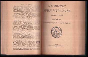 Alois Vojtěch Šmilovský: Spisy výpravné
