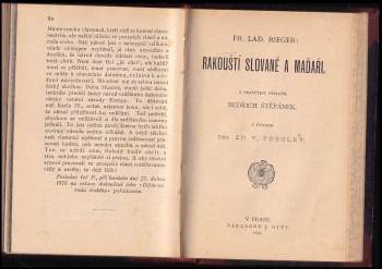 František Ladislav Rieger: Rakouští Slované a Maďaři