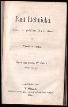 Václav Vlček: Paní Lichnická