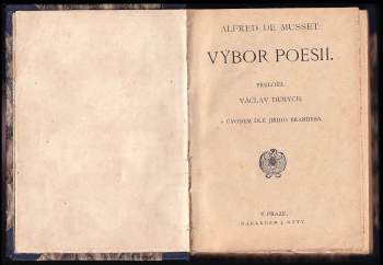 Alfred de Musset: Výbor poesií