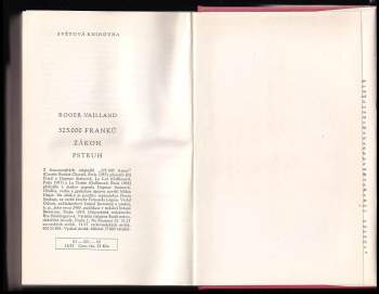 Roger Vailland: 325000 franků ; Zákon ; Pstruh