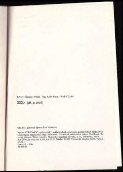 Stanislav Frank: 333x jak a proč